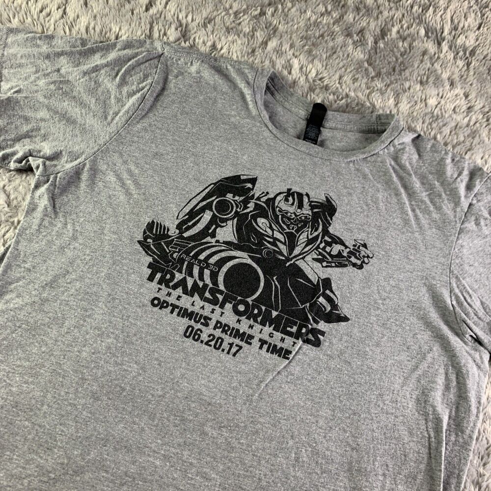 Transformers Shirt Mens Extra Large Gray Last Knight Movie Promo Bumblebee Prime